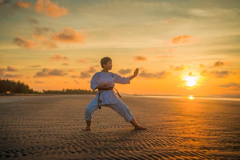 Children practicing martial arts